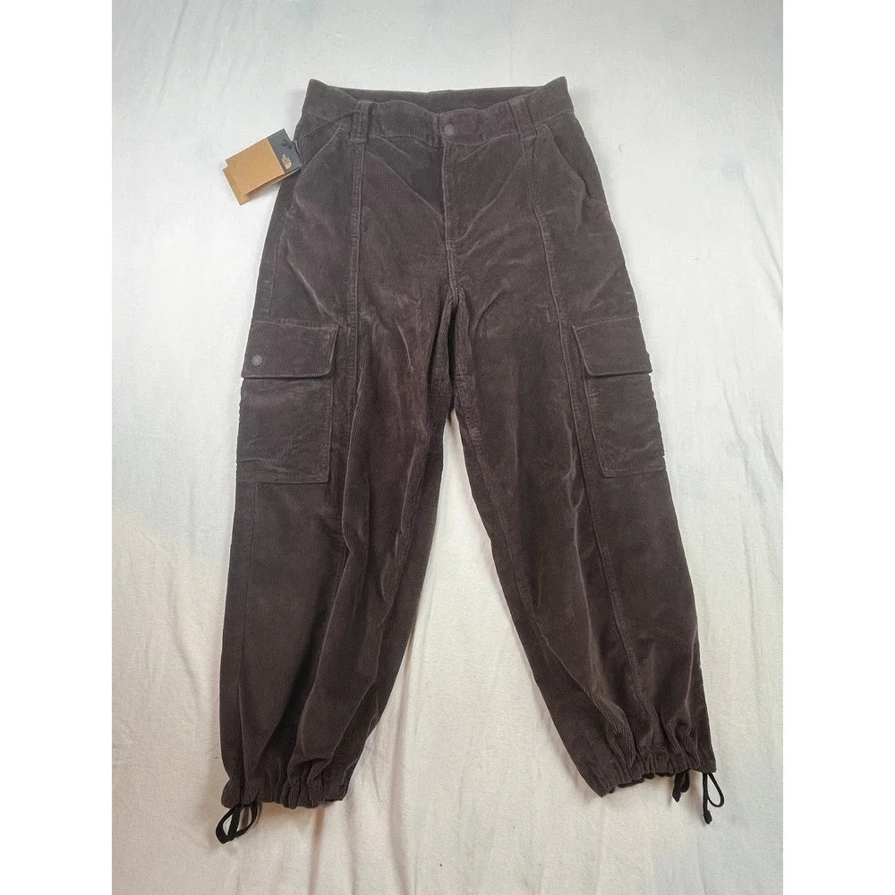 The North Face Utility Cord Pant Coal Brown Corduroy Cargo Womens 12 NF0A85YZ‎